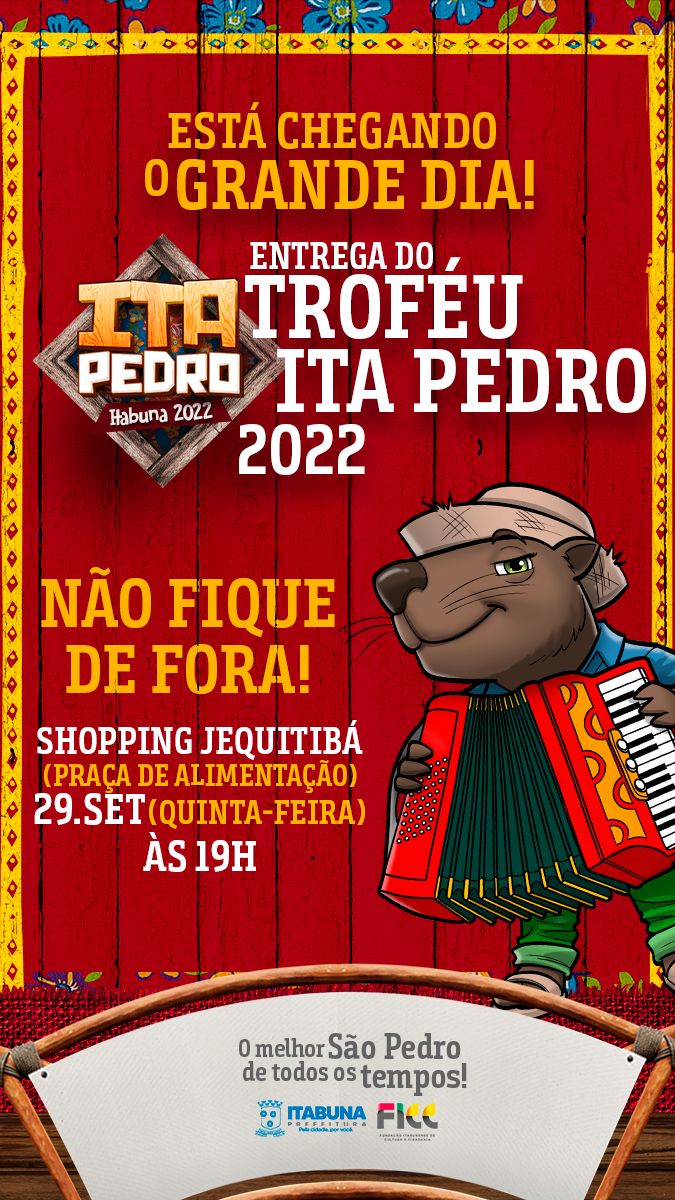 Troféu Ita Pedro 2022 será entregue aos vencedores na próxima quinta-feira em Itabuna.