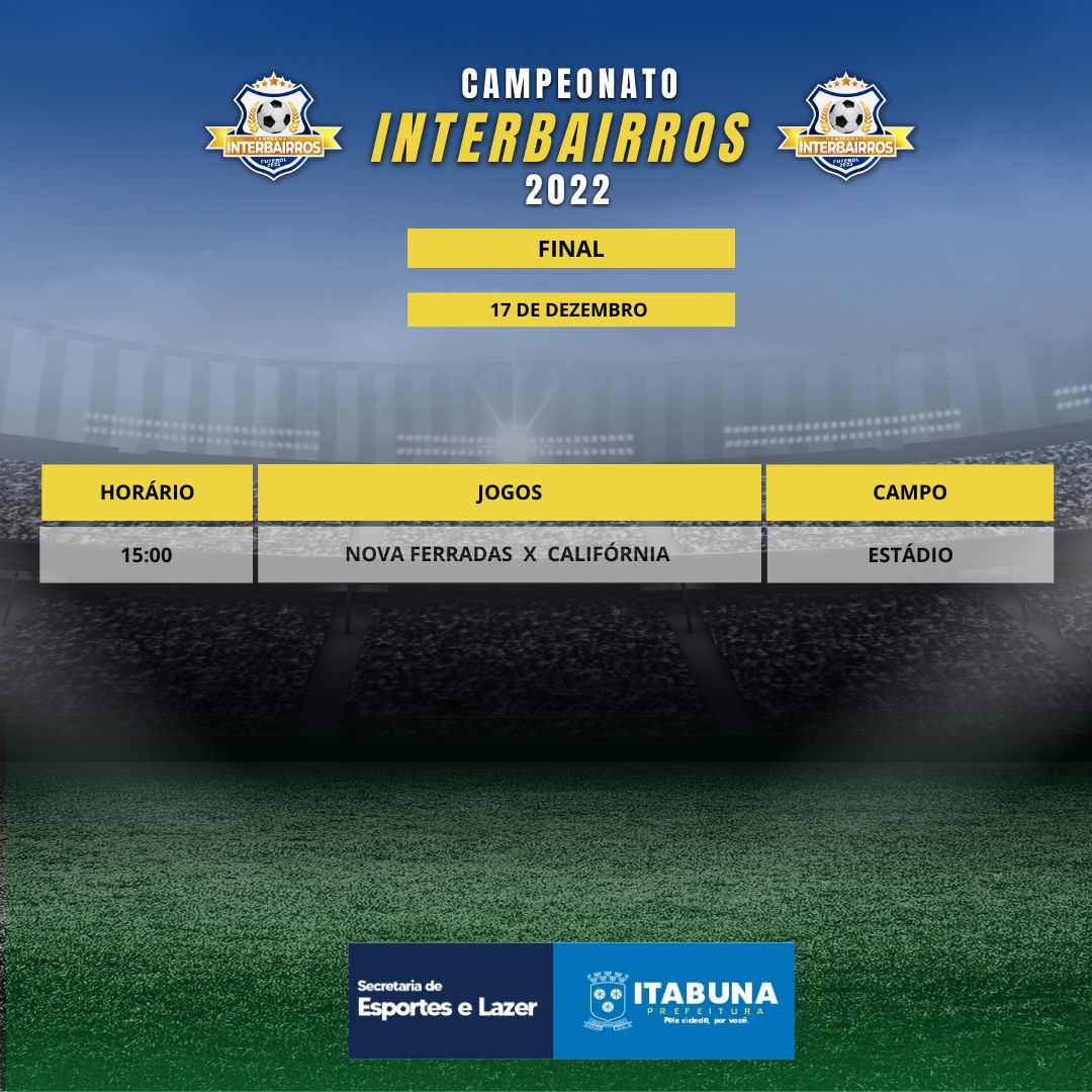 Campeão do Interbairros de Futebol 2022 terá premiação especial no valor de R$ 10 mil.
