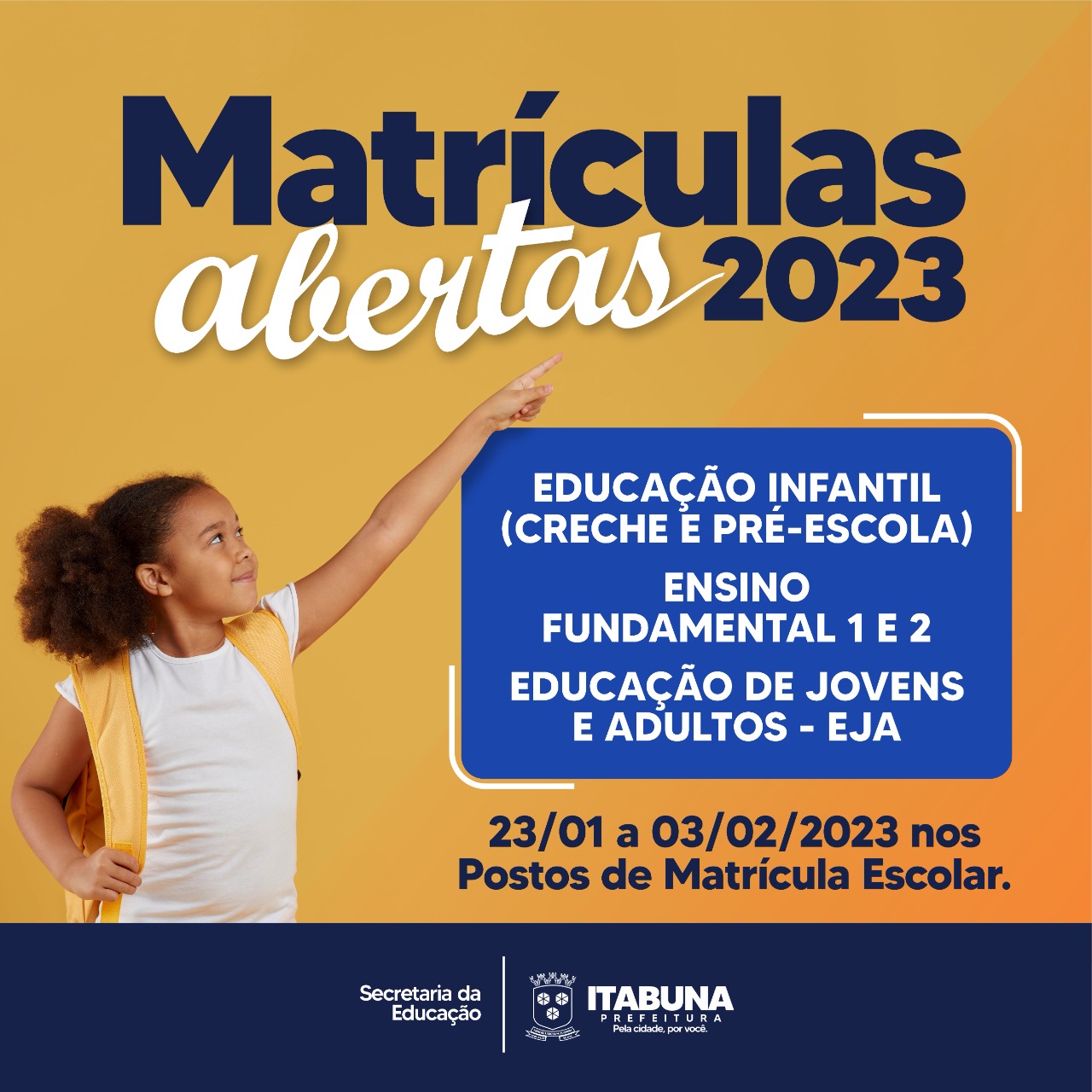 Prefeitura de Itabuna matricula alunos do Ensino Fundamental