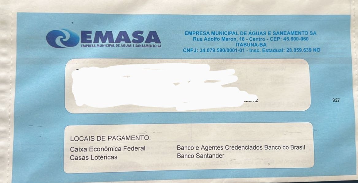 EMASA alerta que o pagamento de conta tem que ser realizado em agentes bancários credenciados