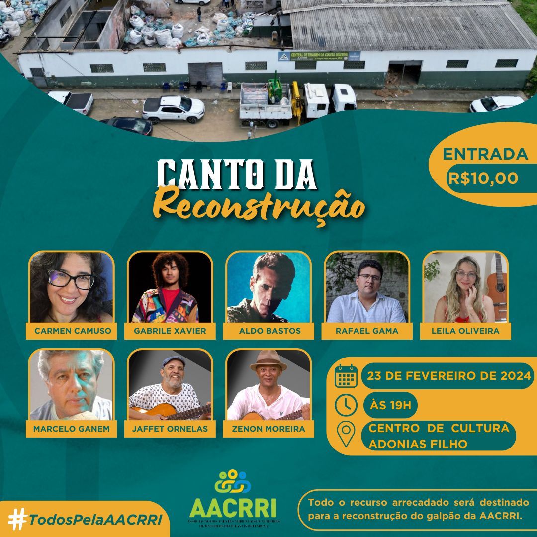 Show beneficente “Canto da Reconstrução” acontece nesta sexta-feira