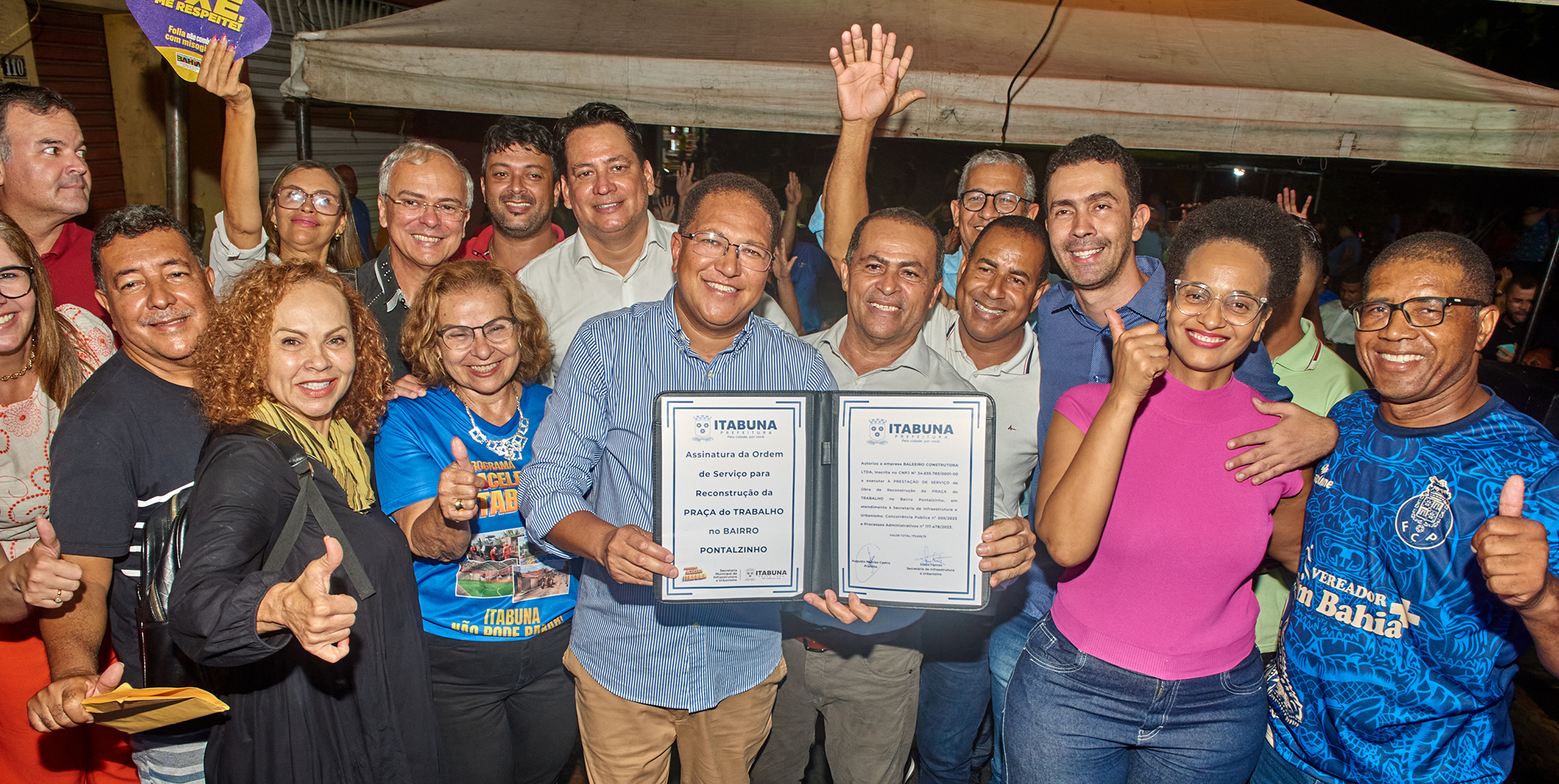 Prefeito Augusto Castro sugere homenagem a Titio Brandão ao autorizar a reconstrução de praça no Pontalzinho