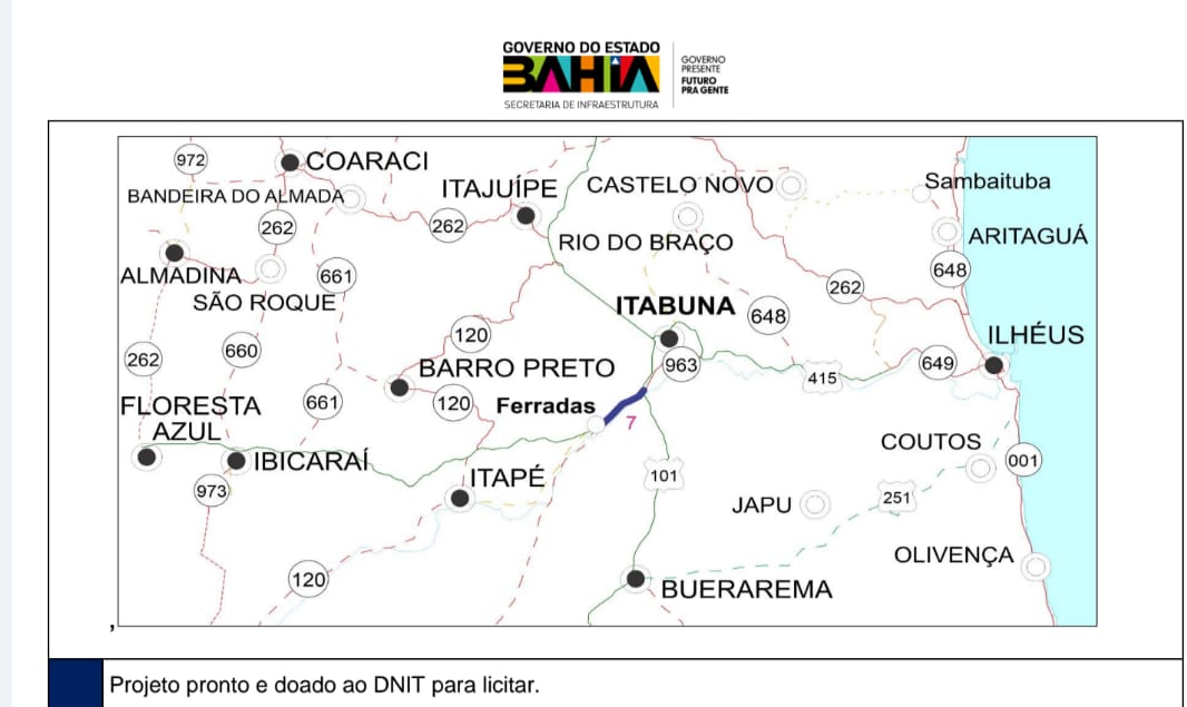 Duplicação da BR-415 entre Nova Itabuna e Nova Ferradas contará com investimentos de mais de R$ 75 milhões