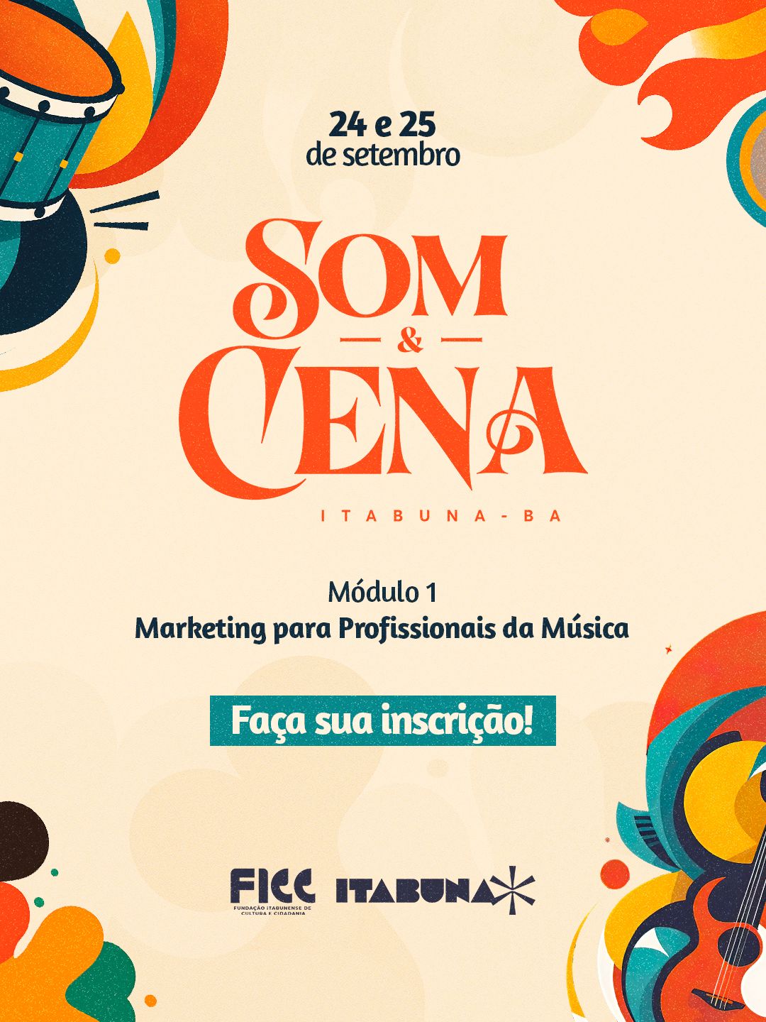 FICC lança projeto Som e Cena com oficinas voltadas para artistas da música em Itabuna