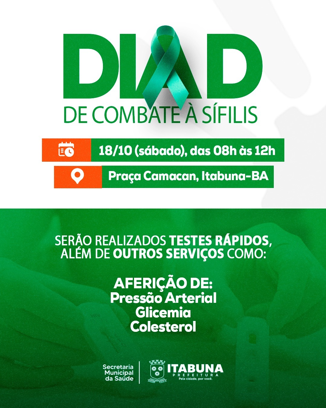 Prefeitura de Itabuna realizará Dia “D” de Combate à Sífilis neste sábado