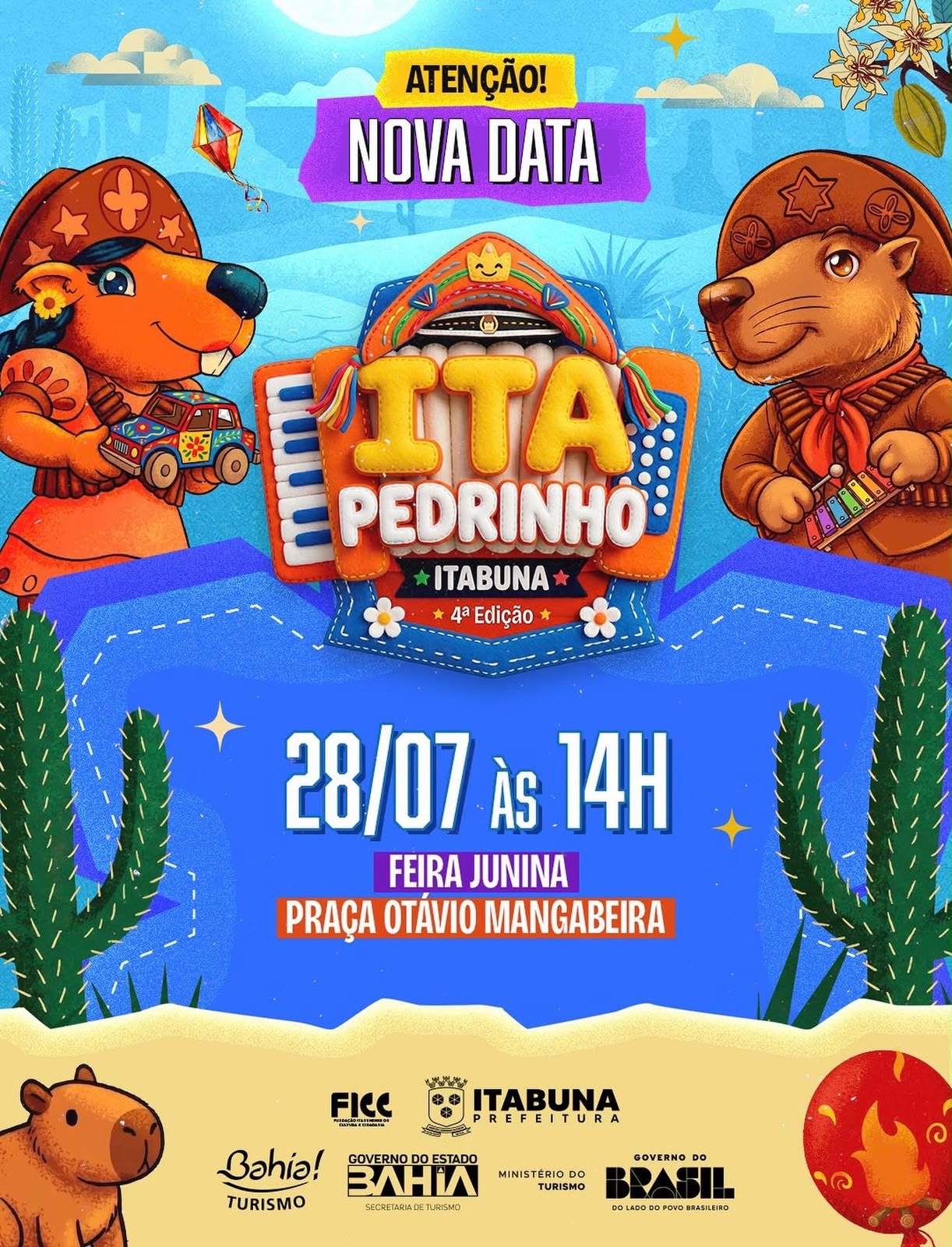 Ita Pedrinho 2026 promete uma tarde de diversão, cultura e tradição para a criançada