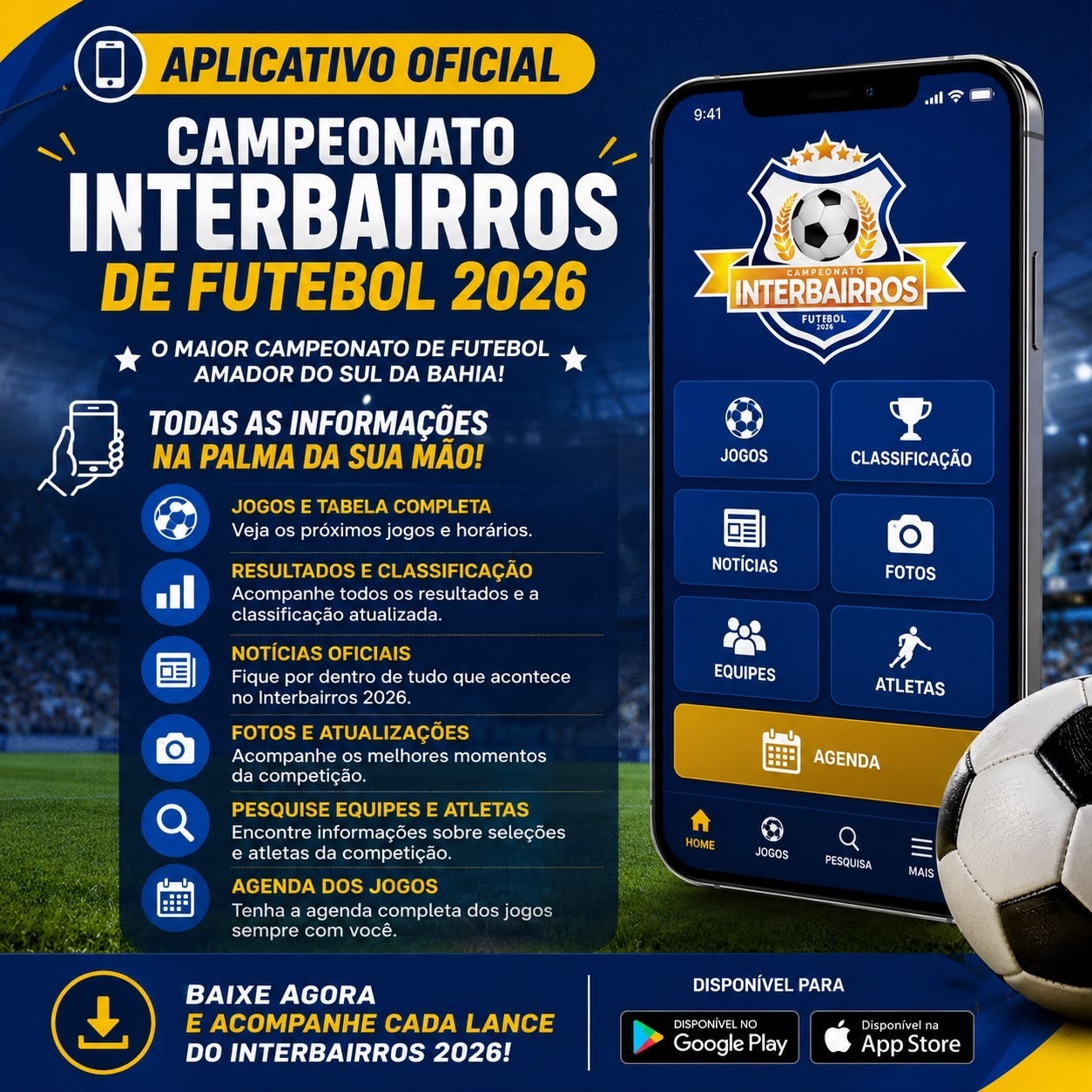 Prefeitura de Itabuna cria aplicativo com informações detalhadas do Campeonato Interbairros de Futebol