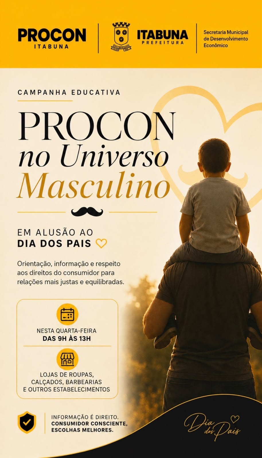 PROCON Itabuna orienta consumidores e comerciantes sobre vendas na semana do Dia dos Pais